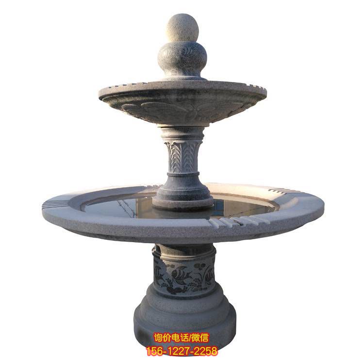 花崗巖浮雕歐式噴泉雕塑，裝點別墅庭院 