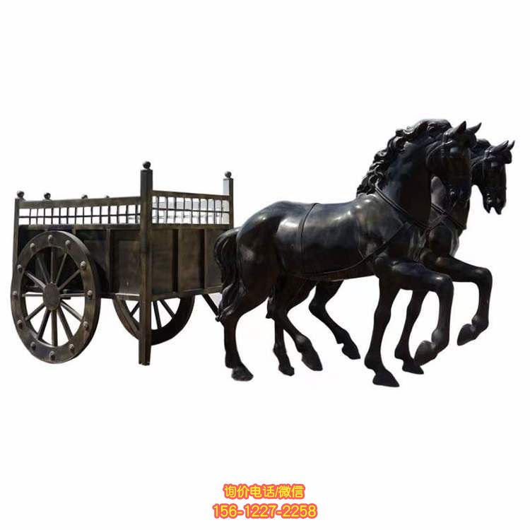 園林裝飾銅雕馬車(chē)雕塑