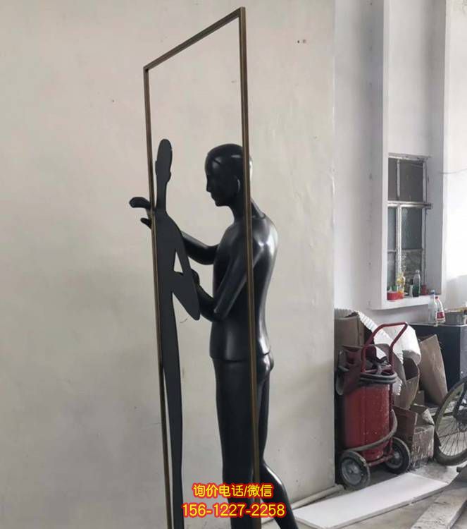 抽象銅雕人物雕塑，室內園林裝飾