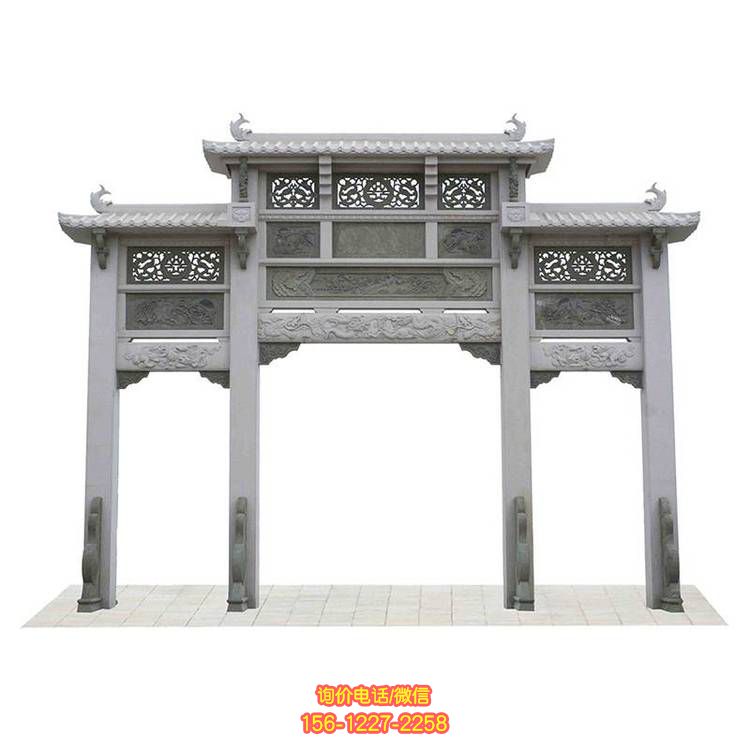 仿古牌坊雕塑，精致細膩的古典藝術