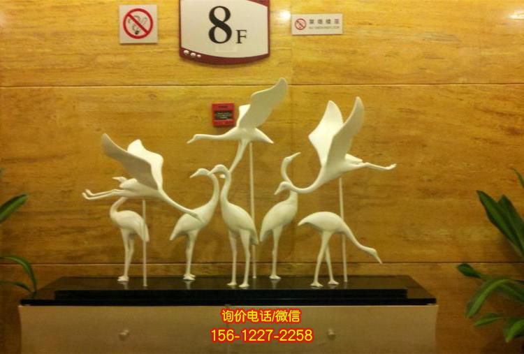 室內創意玻璃鋼抽象動物景觀天鵝雕塑