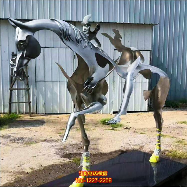 街道廣場大型抽象景觀動(dòng)物馬雕塑