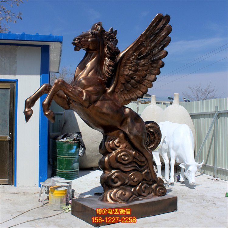 景區廣場玻璃鋼卡通恐龍大象飛馬各種動物雕塑