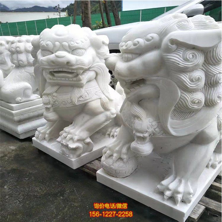 石雕石獅子一對看門鎮宅家用祠堂酒店庭院獅子擺件