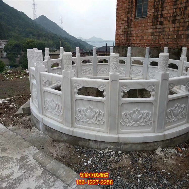 別墅小區大理石石雕園林景觀大理石噴泉護欄雕塑