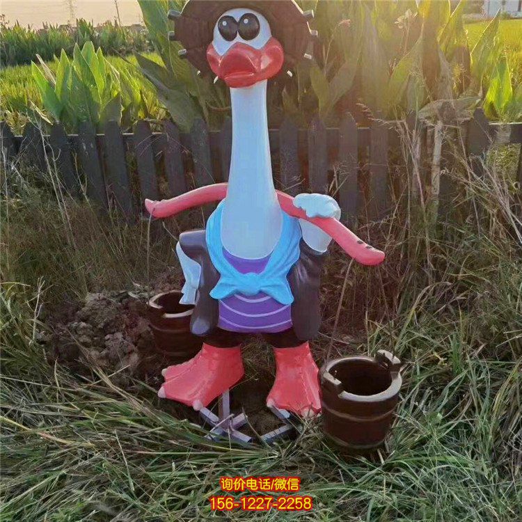 玻璃鋼彩繪園林景觀創意園林景觀鴨子雕塑