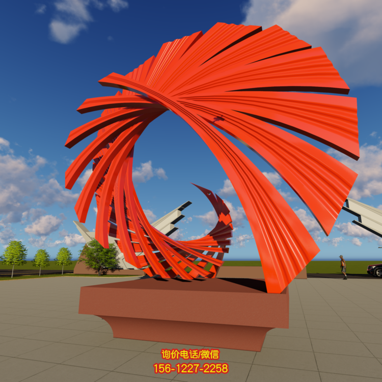 不銹鋼抽象景觀雕塑，廣場抽象藝術造型雕塑