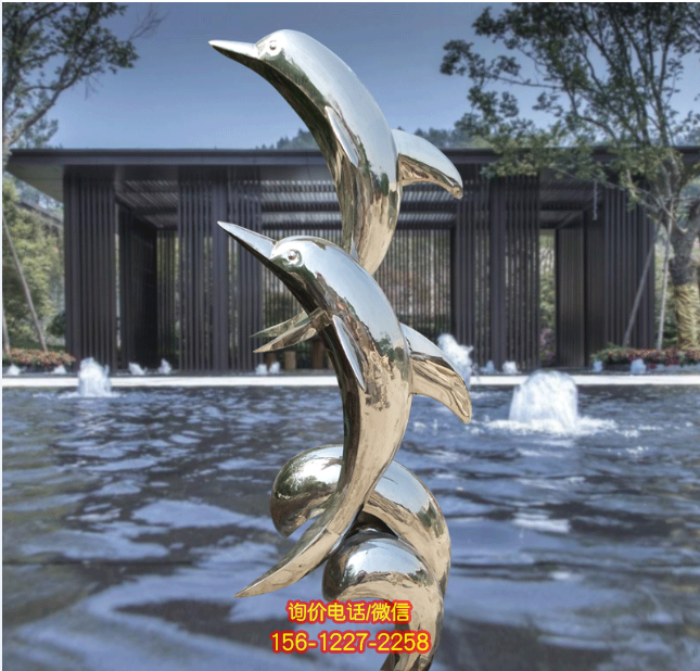 不銹鋼鏡面海豚,園林水景戲水裝飾動物景觀雕塑 不銹鋼鏡面海豚,園林水景戲水裝飾動物景觀雕塑