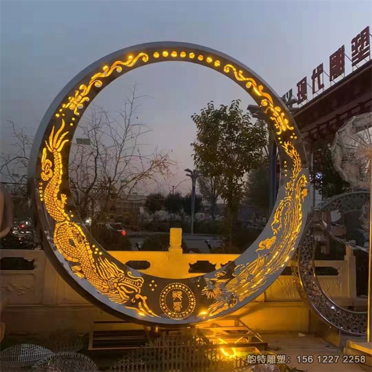 不銹鋼月亮圓環(huán)雕塑86 不銹鋼月亮圓環(huán)雕塑86