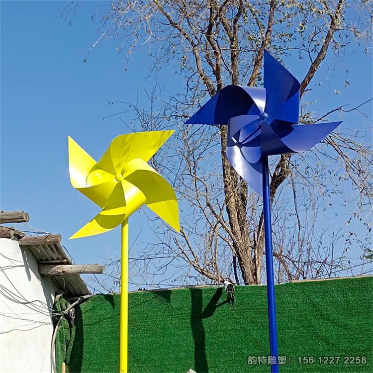 不銹鋼大風車雕塑，抽象金屬風車雕塑大全