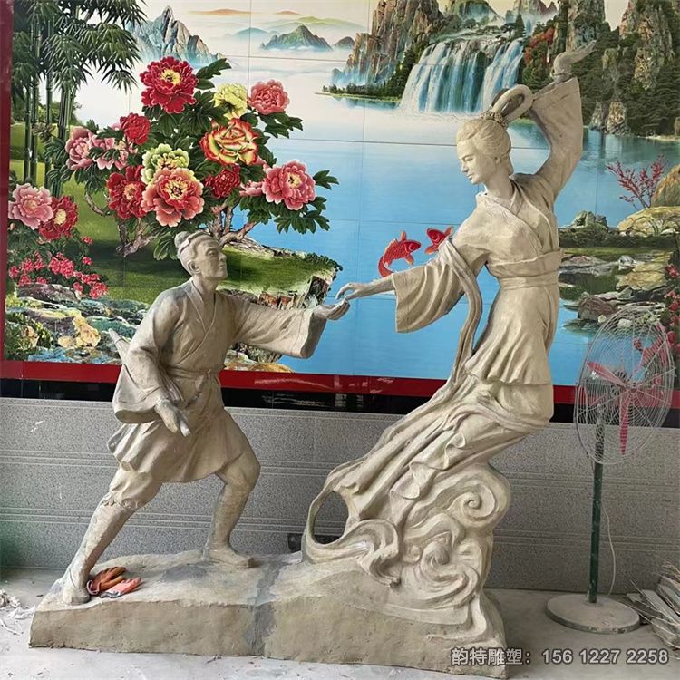 玻璃鋼牛郎織女雕塑 愛情廣場雕塑擺件